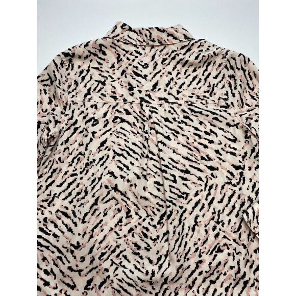 Calvin Klein Button Down Shirt‎ Top Small Women's Tiger Animal Print Tencel NEW - Picture 4 of 10